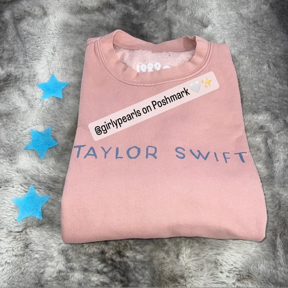 Official Taylor Swift 1989 (Taylor’s Version) Pink Crewneck Sweatshirt New - Picture 8 of 11